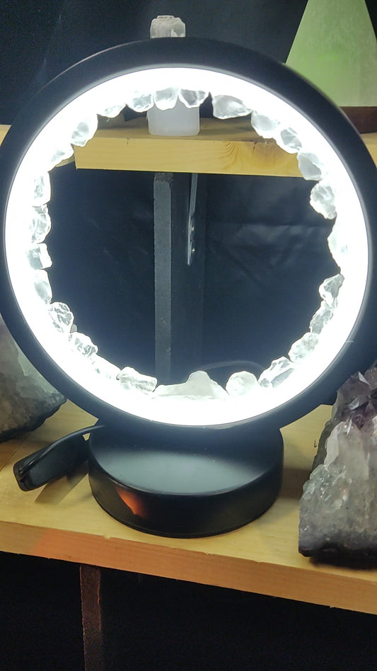 Lampe led ronde cristal de roche